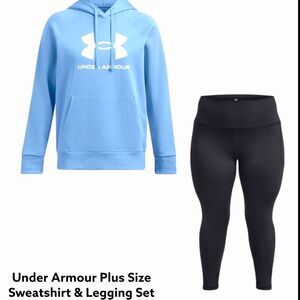 Under Armour Plus Rival Fleece Sweatshirt & UA  Meridian Fitted Leggings Set 3X